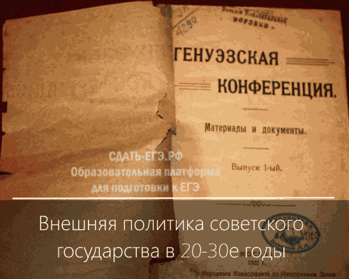 Реферат: Внешняя политика Советского государства в 20-е годы